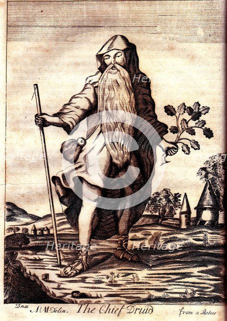 The Chief Druid (from Mona Antiqua Restaurata), 1723. Artist: Rowlands, Henry (1655-1723)