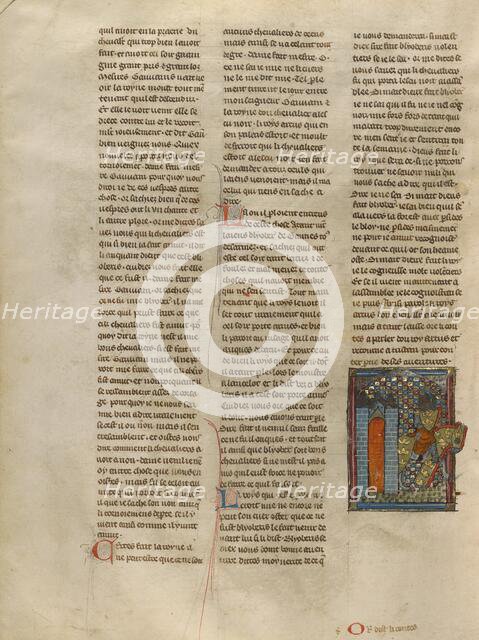 Tristan Returning from the Tournament, about 1320-1340. Creator: Jeanne de Montbaston.