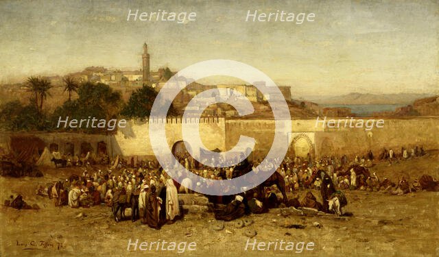 Market Day Outside the Walls of Tangiers, Morocco, 1873. Creator: Louis Comfort Tiffany.