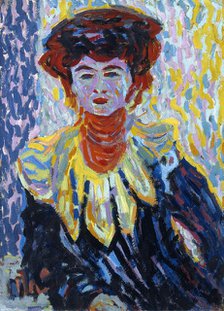 Doris with Ruff Collar, c. 1906. Artist: Kirchner, Ernst Ludwig (1880-1938)