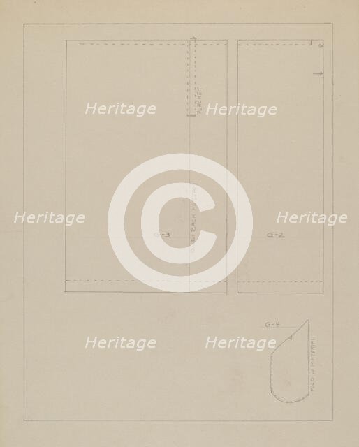 Pattern for a Dress, 1935/1942. Creator: Bessie Forman.