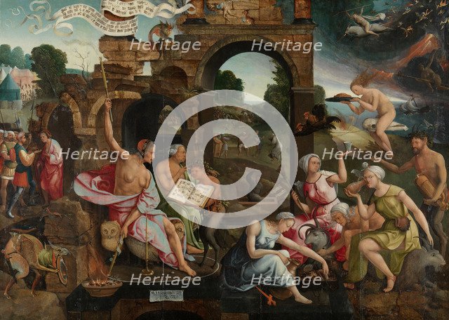 Saul and the Witch of Endor, 1526. Artist: Cornelisz van Oostsanen, Jacob (ca. 1470-1533)