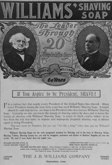 Williams' shaving soap: The leader through 20 administrations, 1901. Creator: Unknown.