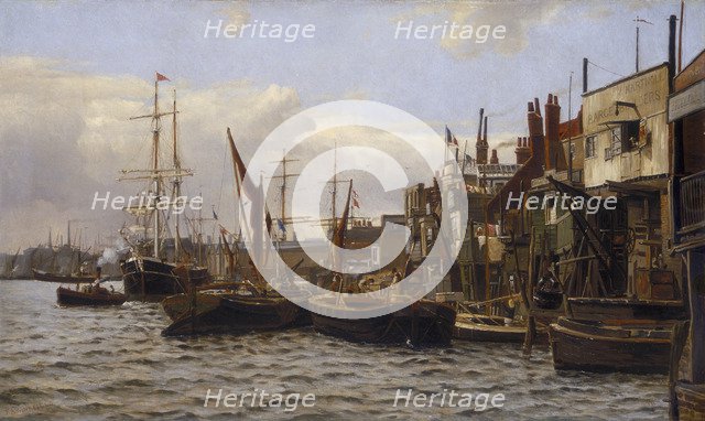 'The River at Limehouse', c1890. Artist: Frederick A Winkfield