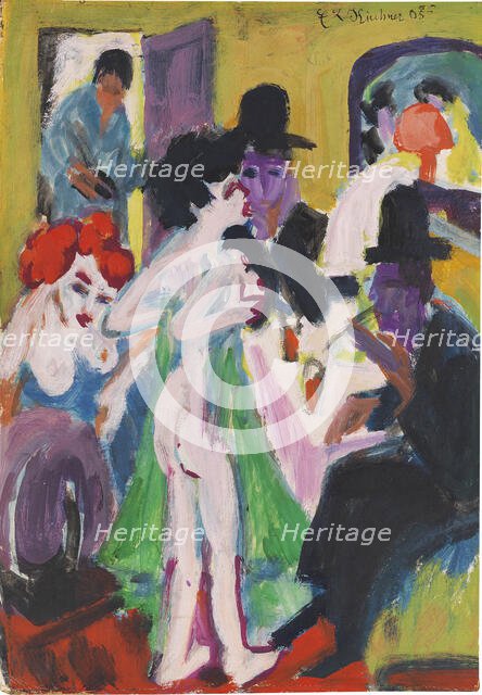 In the brothel, 1913-1920. Creator: Kirchner, Ernst Ludwig (1880-1938).