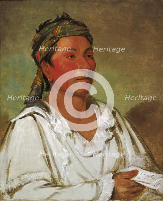 Lay-lóo-ah-pee-ái-shee-kaw, Grass, Bush, and Blossom, Semicivilized, 1830. Creator: George Catlin.