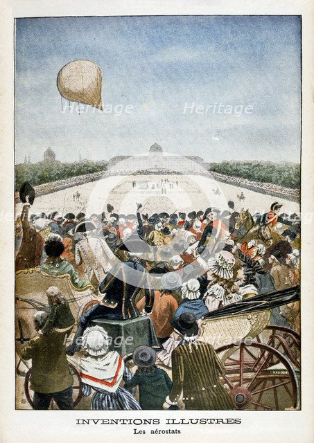 Departure of a balloon from Paris on 27th June 1783, (1901). Artist: Unknown