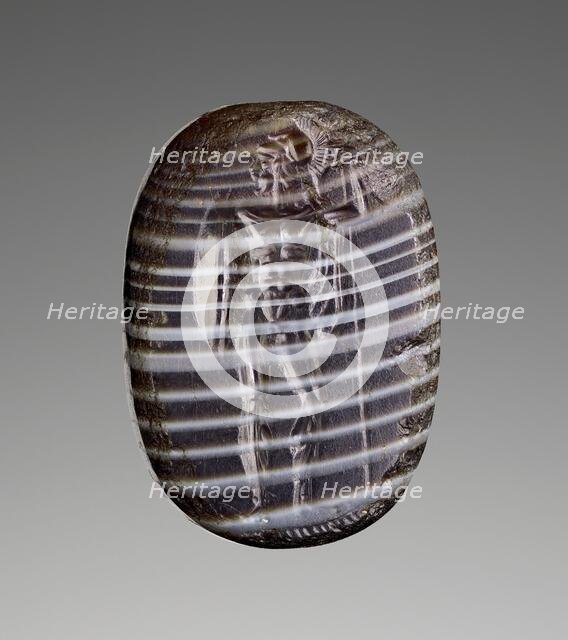 Engraved Scaraboid with a Standing Warrior, about 475 BC. Creator: Unknown.