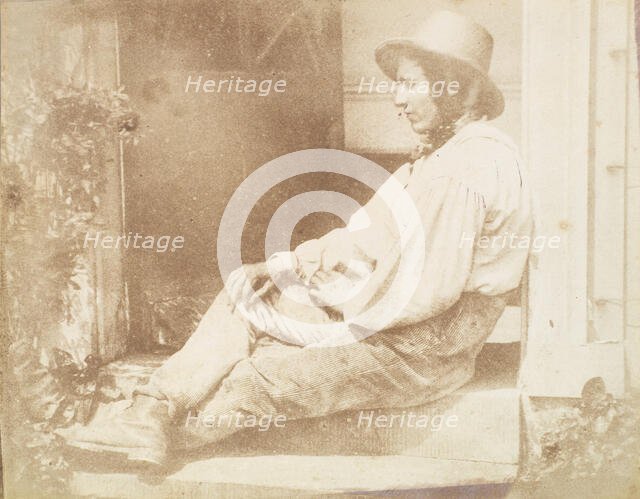 Portrait of the Gardener, possibly David Roderick, late 1840s. Creator: Calvert Jones.