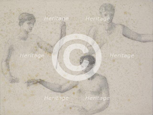 The Fates - three studies of the Female Lover, 1865. Creator: Sir Edward Coley Burne-Jones.