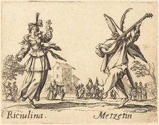 Riciulina and Metzetin, c. 1622. Creator: Jacques Callot.
