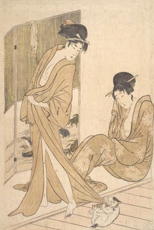 Two Young Women Wrapped in Yukata After a Bath, ca. 1796. Creator: Kitagawa Utamaro.