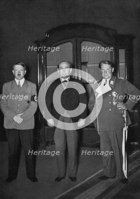Hungarian Prime Minister Gyula Gömbös visiting the Chancellery, Berlin, Germany, 1936. Artist: Unknown