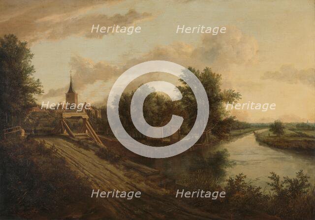Landscape with rolling bridge, c.1660. Creator: Anon.
