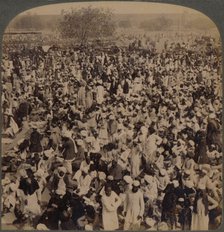 'Mohammedans on Fast Day outside Jumma Mosque, looking south, Delhi, India', 1903. Artist: Unknown.