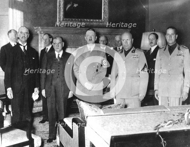 Leaders at the Munich Peace Conference, September 1938. Artist: Unknown