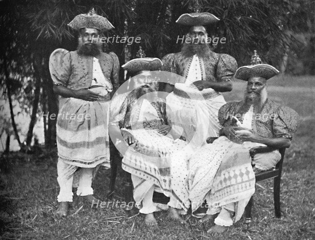 Singhalese men of high rank, 1902. Artist: Unknown.