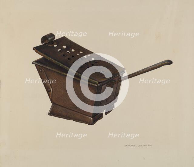 Hot Coal Carrier, c. 1940. Creator: Oscar Bluhme.