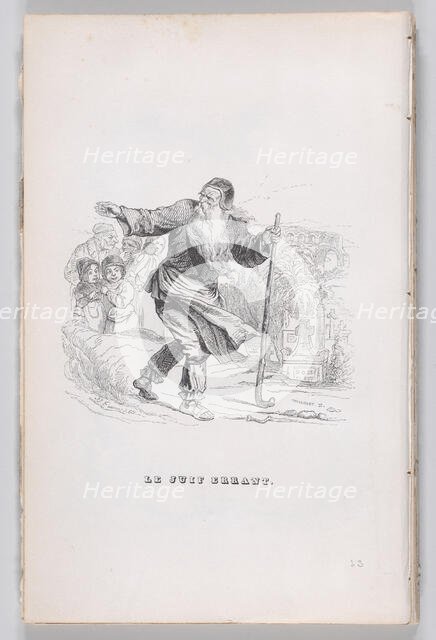 The Wandering Jew from The Complete Works of Béranger, 1836. Creator: Henry Isidore Chevauchet.