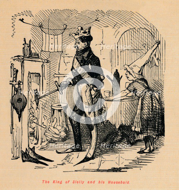 'The King of Sicily and his Household', . Artist: John Leech.