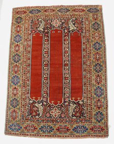 Carpet with Double-Ended Triple Niche, probably west-central Turkey, 18th century. Creator: Unknown.