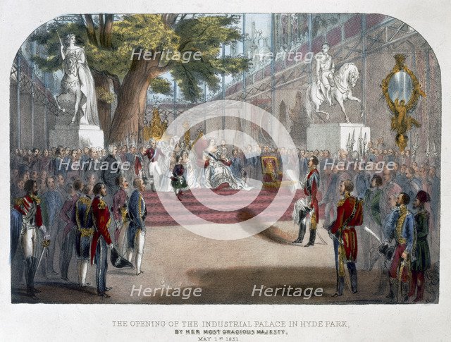 The opening by Queen Victoria of the Industrial Palace in Hyde Park, May 1st 1851 Artist: Unknown