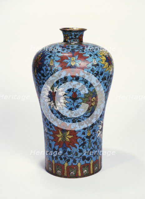 Meiping vase with floral design, late 18th century (possibly). Artist: Unknown.