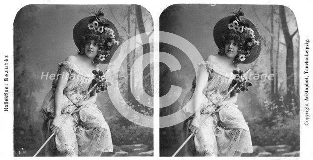 Portrait of a costumed woman, early 20th century.Artist: Aristophot