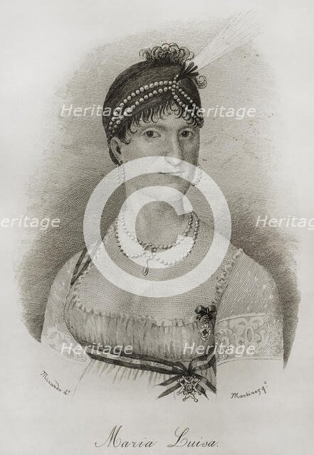 Maria Luisa of Parma (1751-1819), 1851. Creators: Miranda, Martínez.