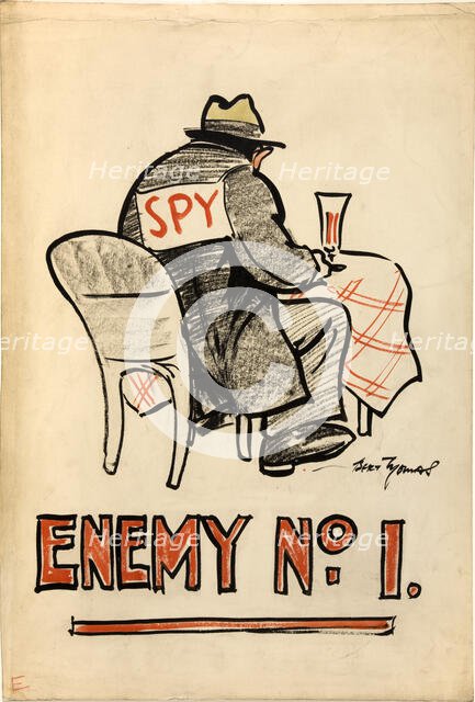 'Enemy No.1, World War II poster, 1939-1946. Creator: Central Office of Information.