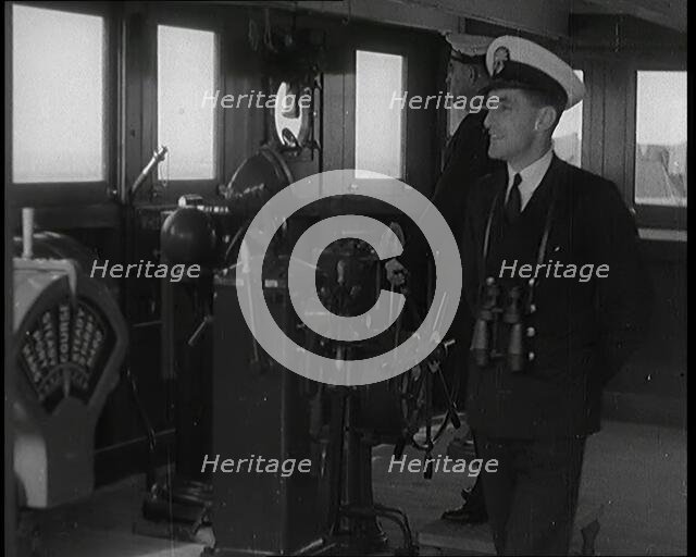Interior of a Ship at Sea With Men at Work, 1920s. Creator: British Pathe Ltd.
