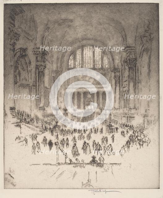 The Marble Hall, Pennsylvania Station, New York, 1919. Creator: Joseph Pennell.