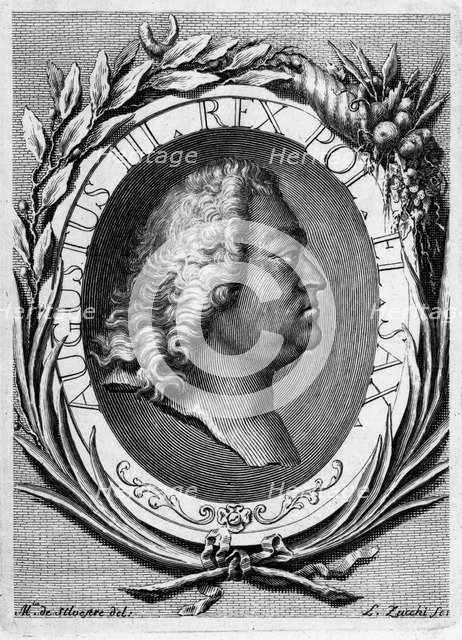 Portrait of Augustus III of Poland. Artist: Zucchi, Lorenzo (1704-1779)