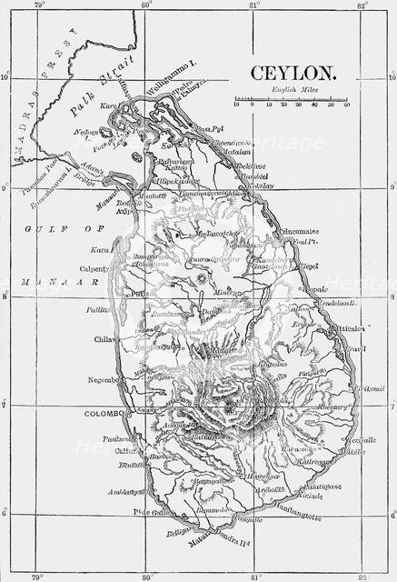 'Map of Ceylon', c1891. Creator: James Grant.