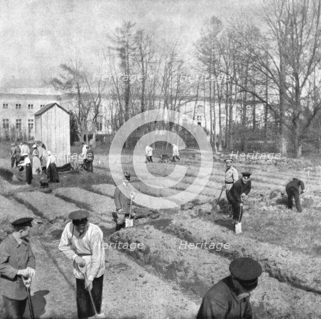 ''Les Romanof a Tsarskoie-Selo; Au mois de mai 1917, le deuxieme de son internement..., 1917. Creator: Unknown.