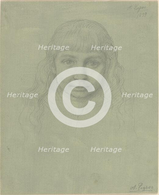 Head of a Child, 1893. Creator: Alphonse Legros.