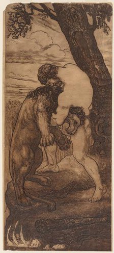 Hercules and the Nemean Lion, c. 1898. Creator: Henri-Arthur Lefort des Ylouses (French, 1846-1912).
