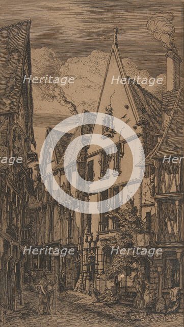 Rue des Toiles, Bourges, 1853. Creator: Charles Meryon.