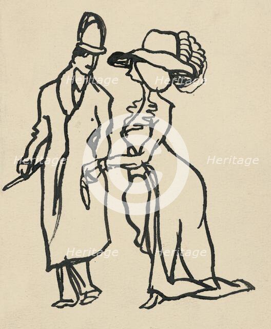 Fashionable couple I., 1908-1912. Creator: Konstantín Kövári-Kacmarik.