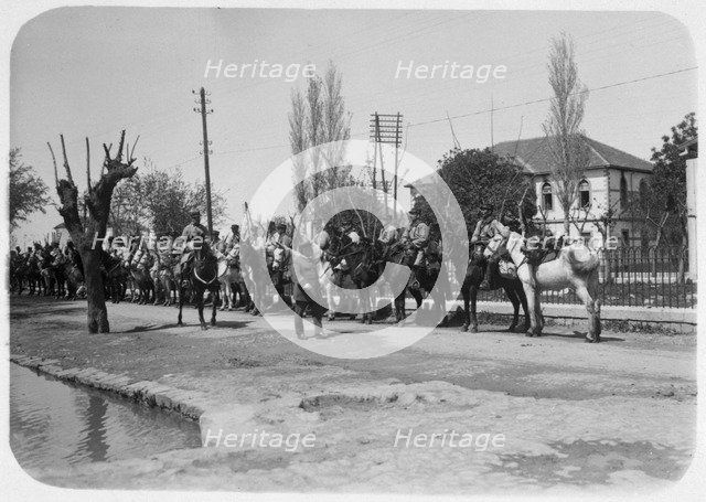 Officer inspecting a mounted detatchment of the French Foreign Legion, Syria, 20th century. Artist: Unknown