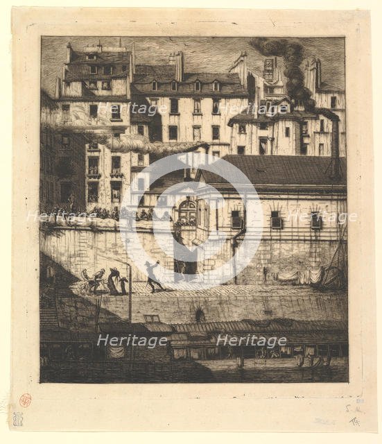 The Mortuary, Paris (La Morgue), 1854. Creator: Charles Meryon.