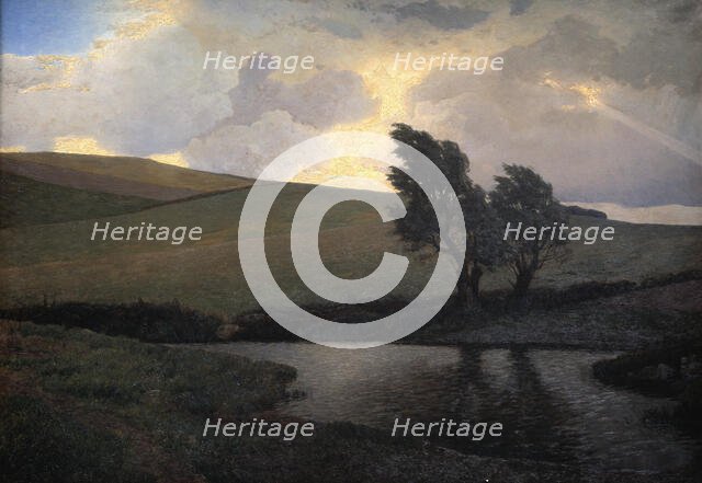 Showery Landscape. Jægerspris, Zealand, 1898. Creator: Fritz Johannes Bentzen-Bilkvist.