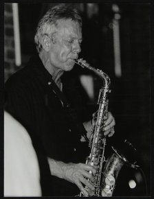 Pat Crumly playing alto saxophone at The Fairway, Welwyn Garden City, Hertfordshire, 10 May 1998. Artist: Denis Williams