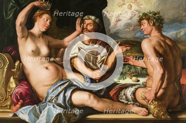 Apame Usurps the King's Crown (The Four Powers), 1614. Creator: Goltzius, Hendrick (1558-1617).