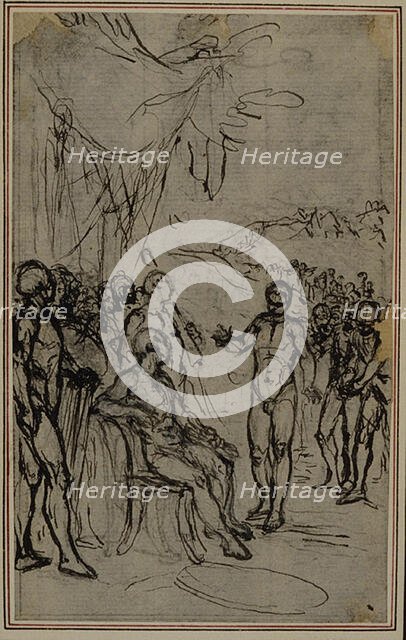 Study for Lucain's "La Pharsale", Canto IV, c. 1766. Creator: Hubert Francois Gravelot.