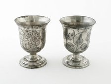 Pair of Footed Goblets, Europe, 18th century. Creator: Unknown.