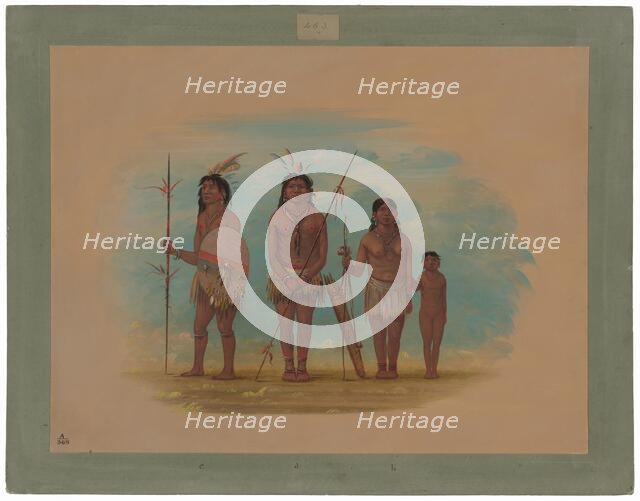 Four Xingu Indians, 1854/1869. Creator: George Catlin.