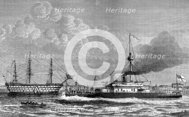Nelson's Victory, 1800, and the Devastation, 1875, (c1880).Artist: HE Jozer