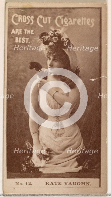Card Number 12, Kate Vaughn, from the Actors and Actresses series (N145-2) issued by Duke..., 1880s. Creator: Unknown.