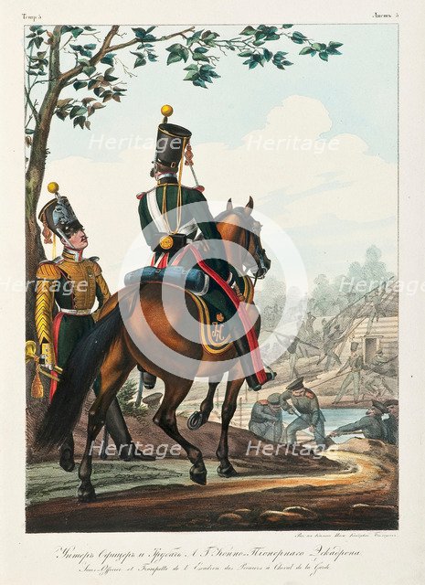 Under Officerr of the Cavalry Pioneer Squadron, 1830-1840s. Artist: Belousov, Lev Alexandrovich (1806-1864)